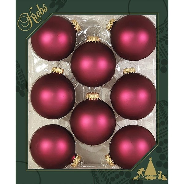 Christmas By Krebs Garnet Velvet Ball Ornament 2-5/8 in. CBK00180 - main
